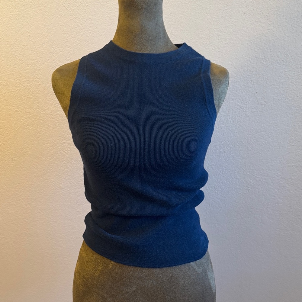 Zara Navy Blue Sleeveless Tank Top